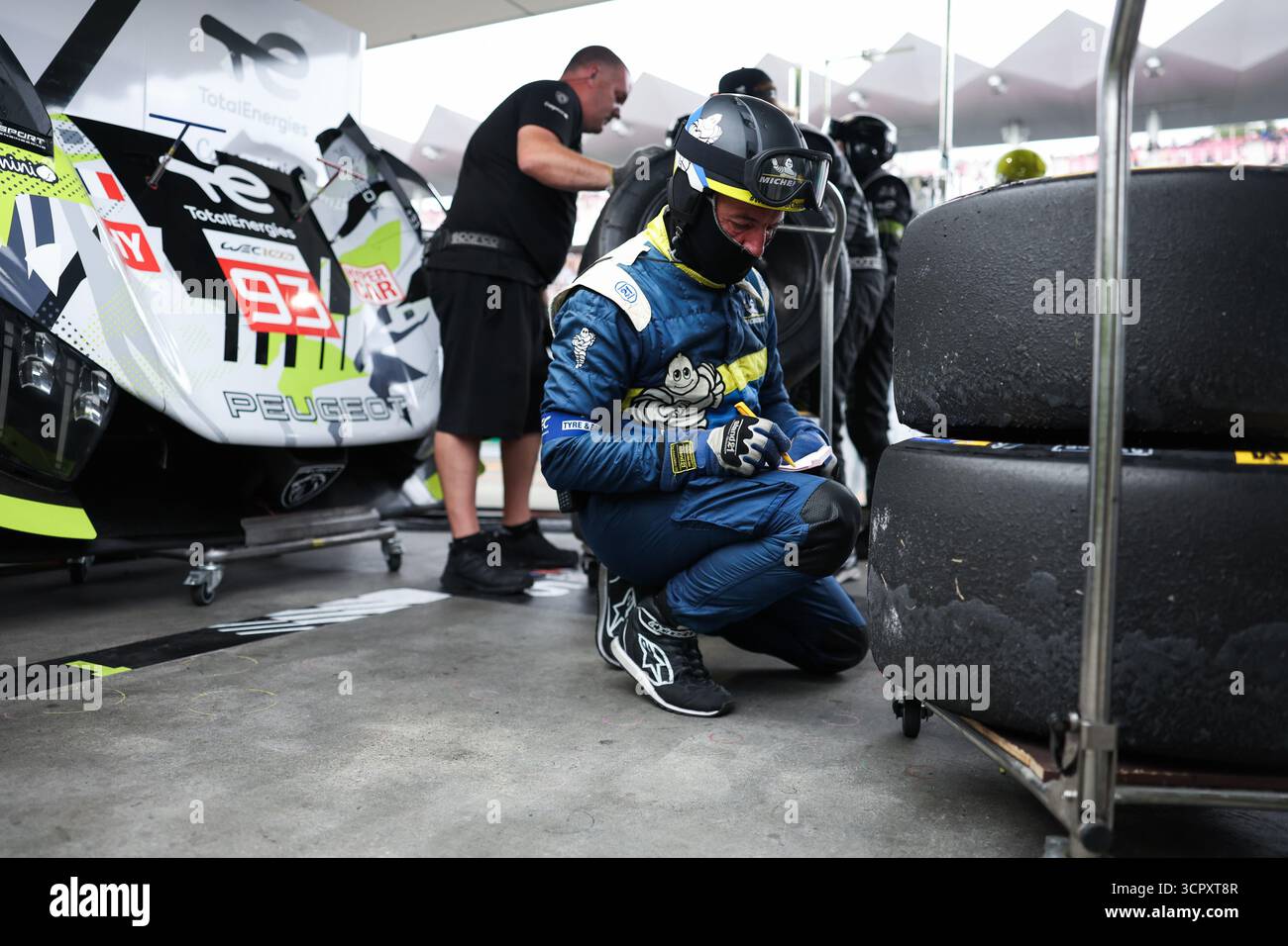 Michelin-Reifen, pneu, während der 6 Stunden von Fuji 2025, 7. Runde der FIA-Langstrecken-Weltmeisterschaft 2025, vom 26. Bis 28. September 2025 auf dem Fuji Speedway in Oyama, Shizuoka, Japan Stockfoto