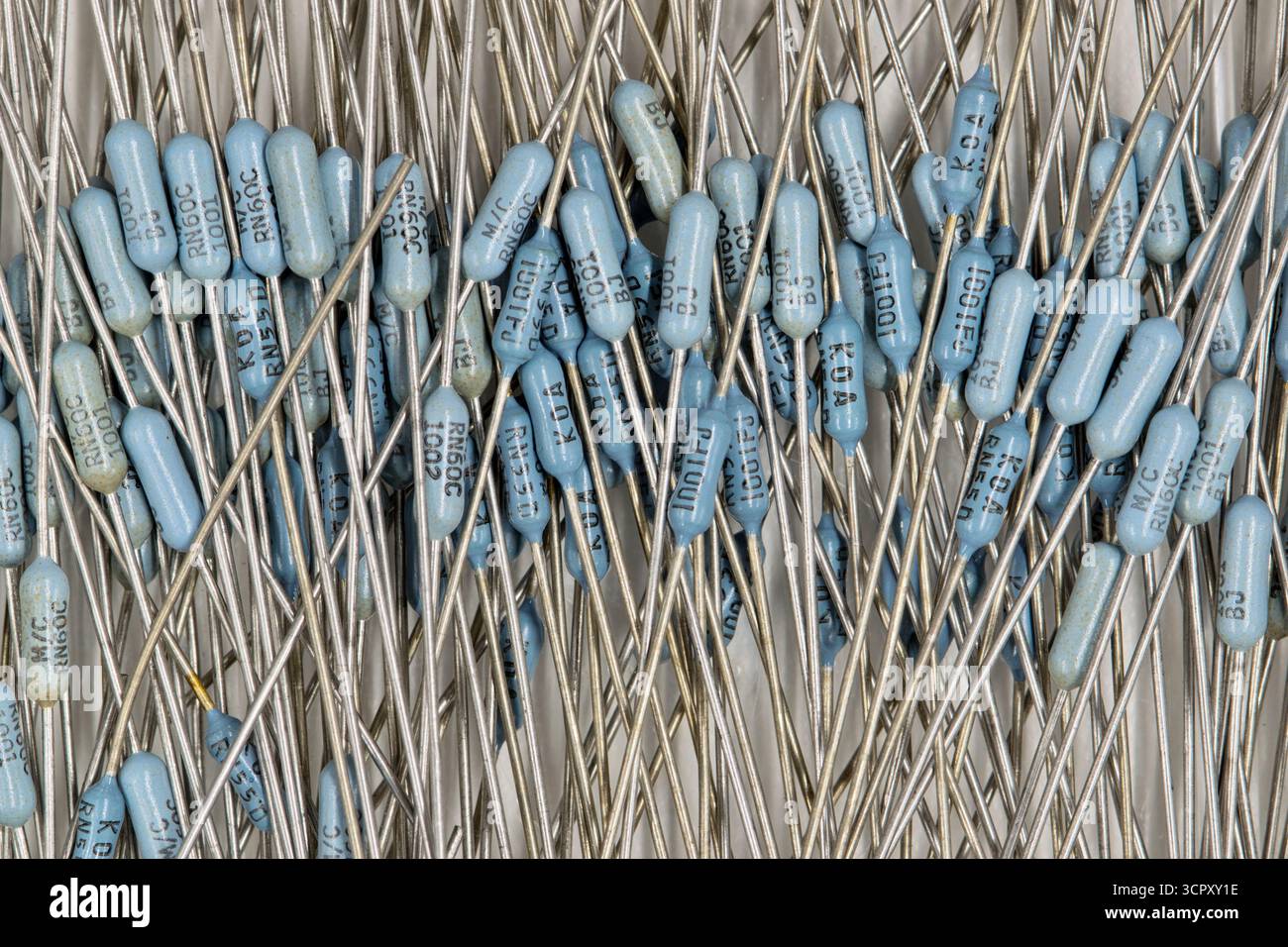 Prescision Metallschichtwiderstand Computer Hardware Komponenten Elektronik Technologie. Stockfoto