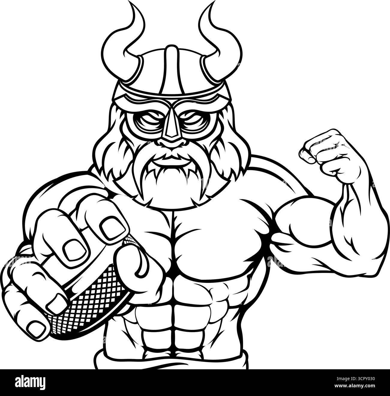 Viking Man Eishockey Sports Team Mascot Stock Vektor