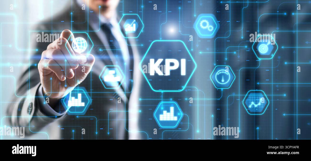 KPI (Key Performance Indicator) mit Business Intelligence (BI). Stockfoto
