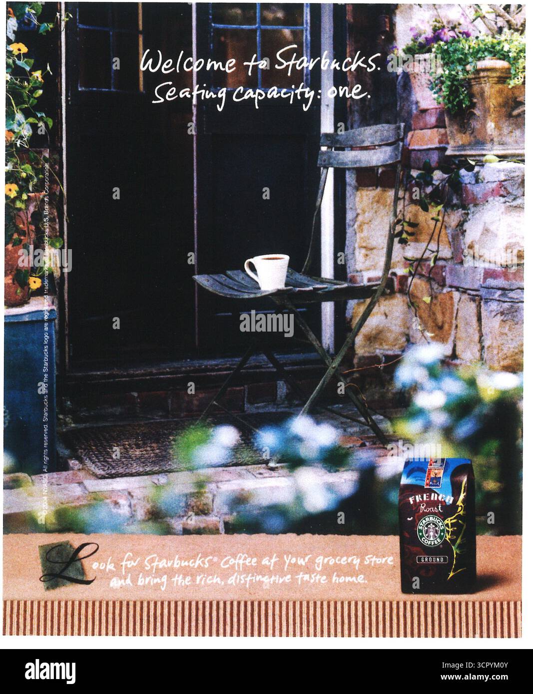 2004 Werbung für French Roast Coffee von Starbucks Stockfoto