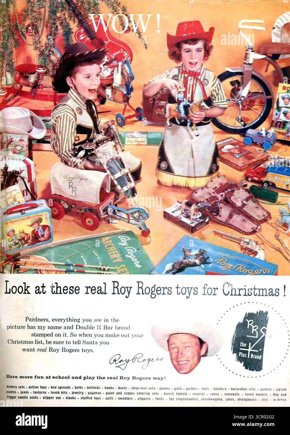 1957 Spielzeuge von Roy Rogers für Weihnachtswerbung Stockfoto