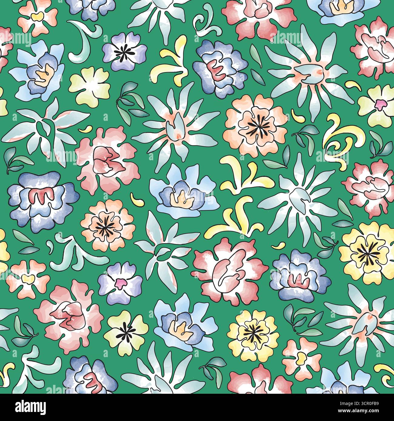 Florale nahtlose Muster. Blume Hintergrund. Gedeihen garten Textur mit Blumen. Stock Vektor