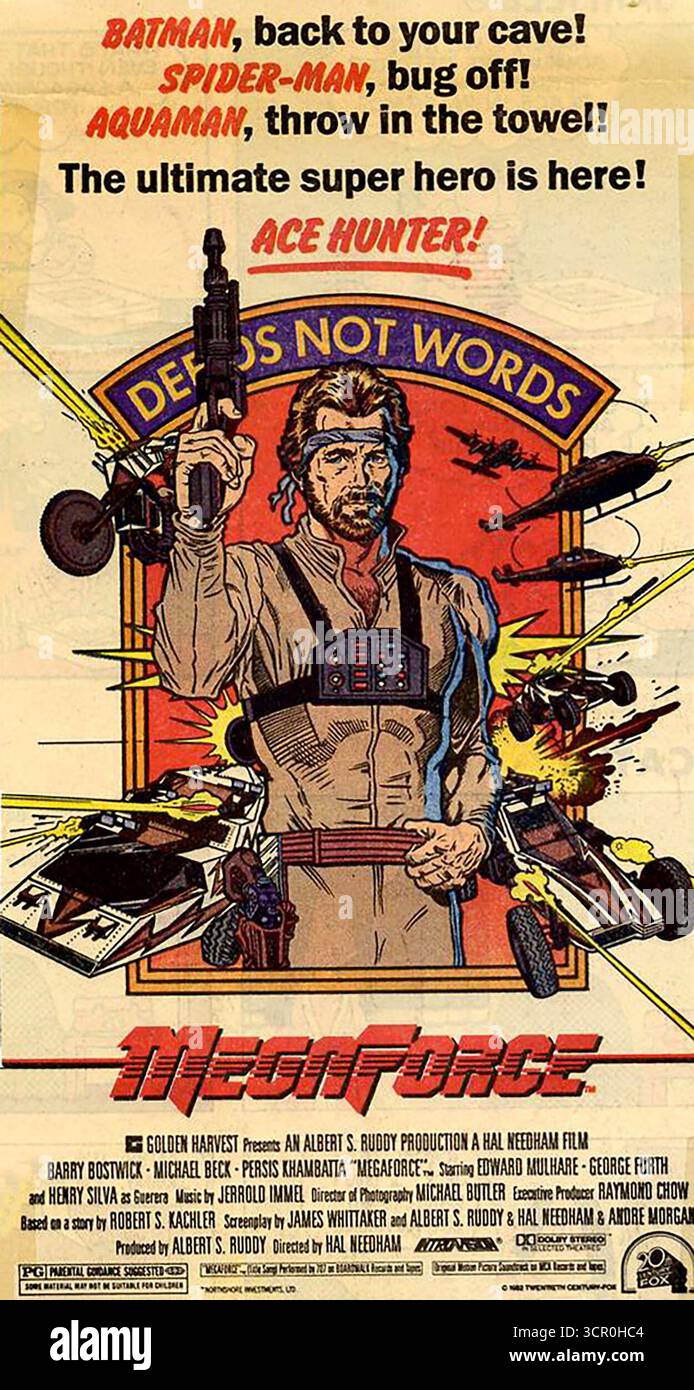 1982 Megaforce Actionfilm von Hal Needham ad Stockfoto