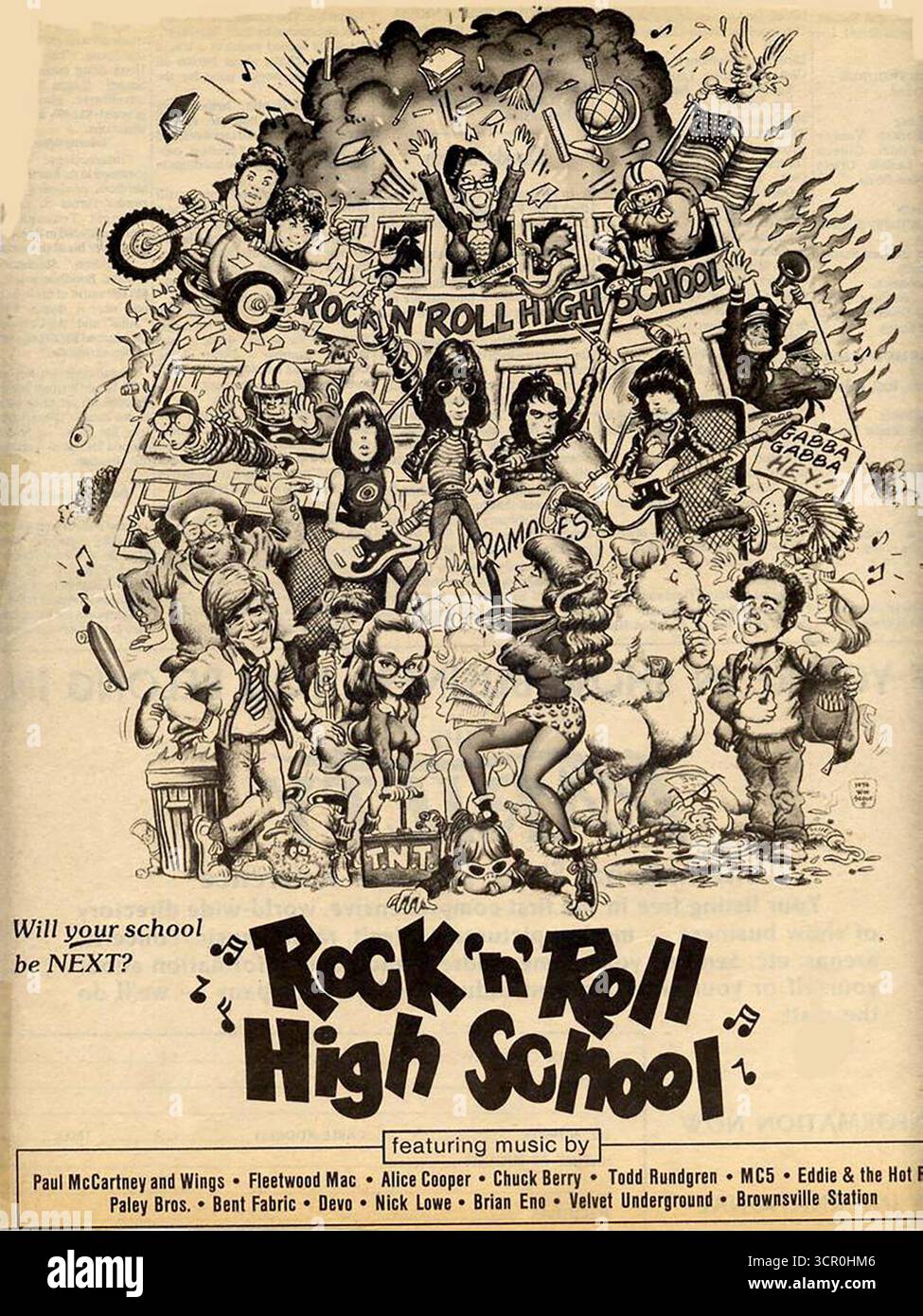 Der Film wurde 1979 von Roger Corman produziert und zeigt die Punk-Rock-Band The Ramones. Stockfoto