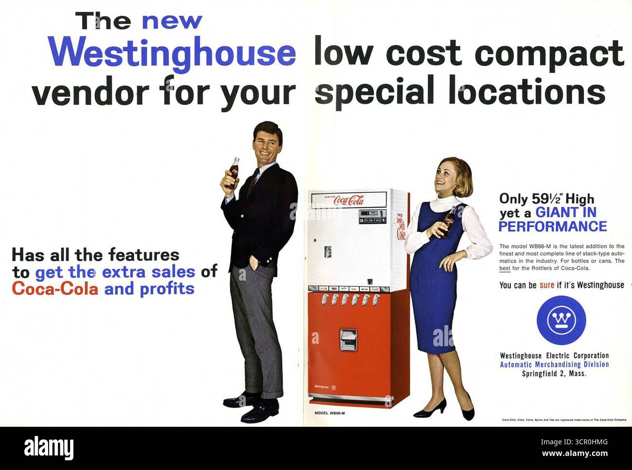 1965 Westinghouse Verkaufsautomat Coca-Cola Werbung Stockfoto