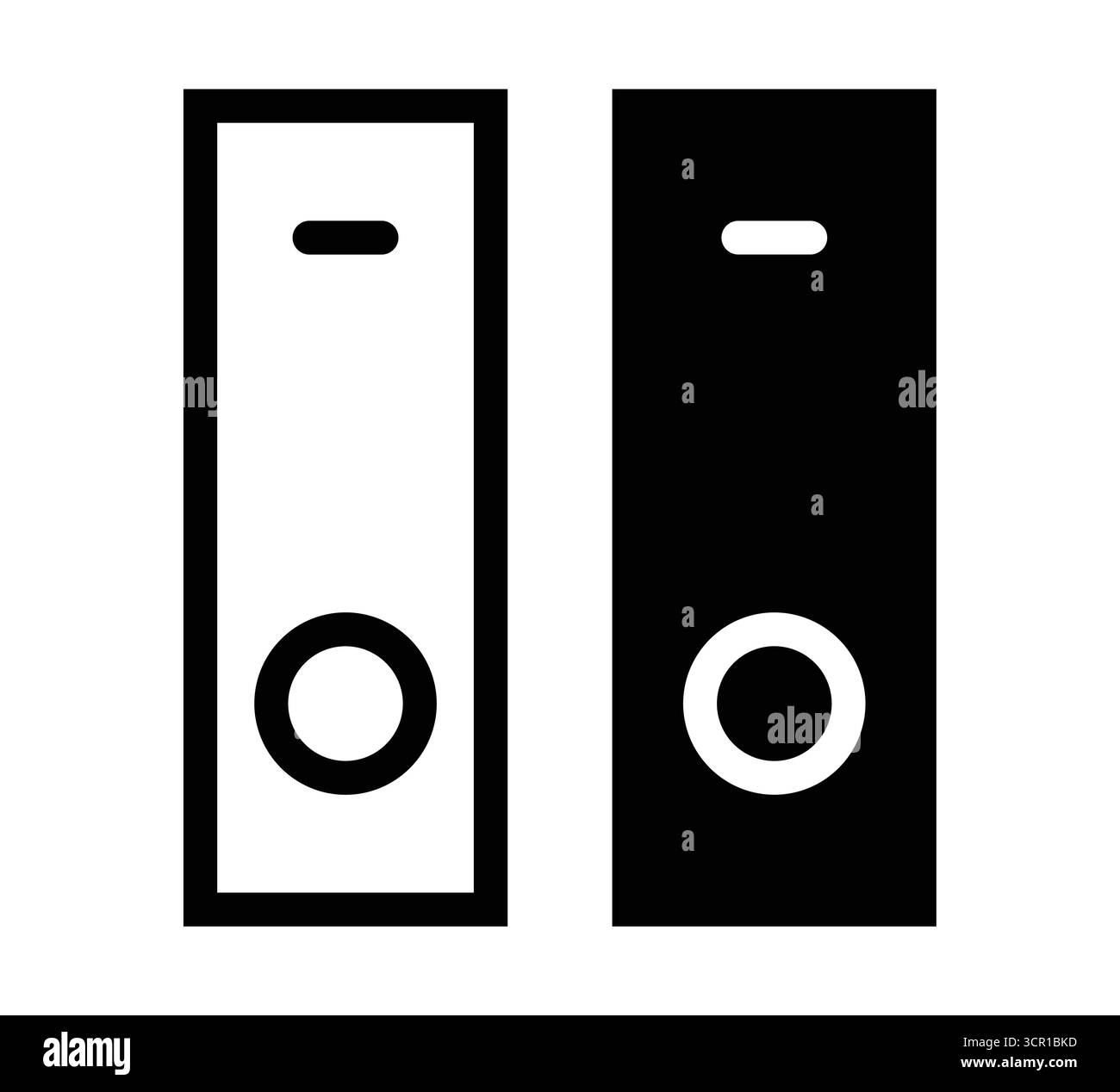 Dieser minimalistische Schwarzweiß-Binderstapel bietet eine schlanke Lösung für die Organisation von Dokumenten und die Verbesserung Ihres Arbeitsbereichs oder Ihrer Arbeitsumgebung. Stock Vektor