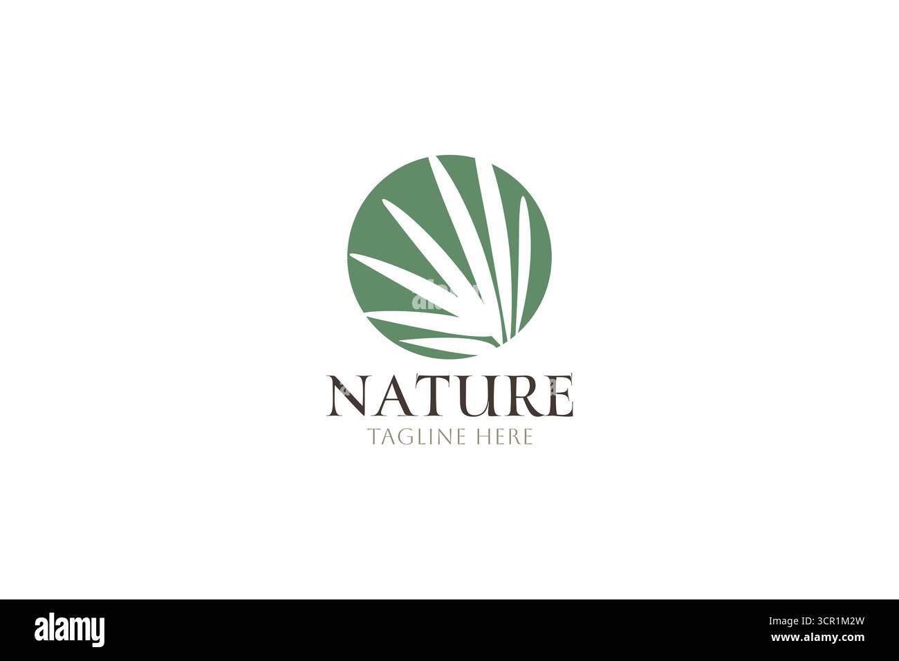 Nature Tropical Leaf Silhouette Logo Konzept Modern Minimalistisch Stock Vektor