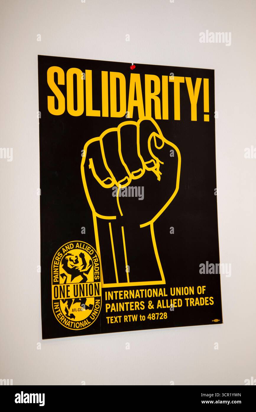 Little Canada, Minnesota. Logo der internationalen gewerkschaftsmaler und verbündeten Handwerke, die Solidarität zeigen. Stockfoto