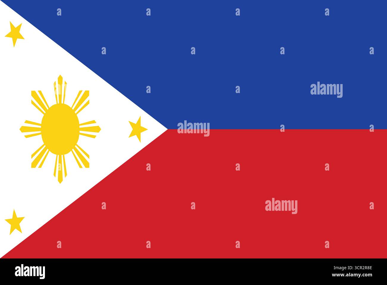 Philippinen Flaggenvektor – Flache Nationale Emblem-Illustration. Perfekt für redaktionelle, kulturelle und pädagogische Projekte. Stock Vektor