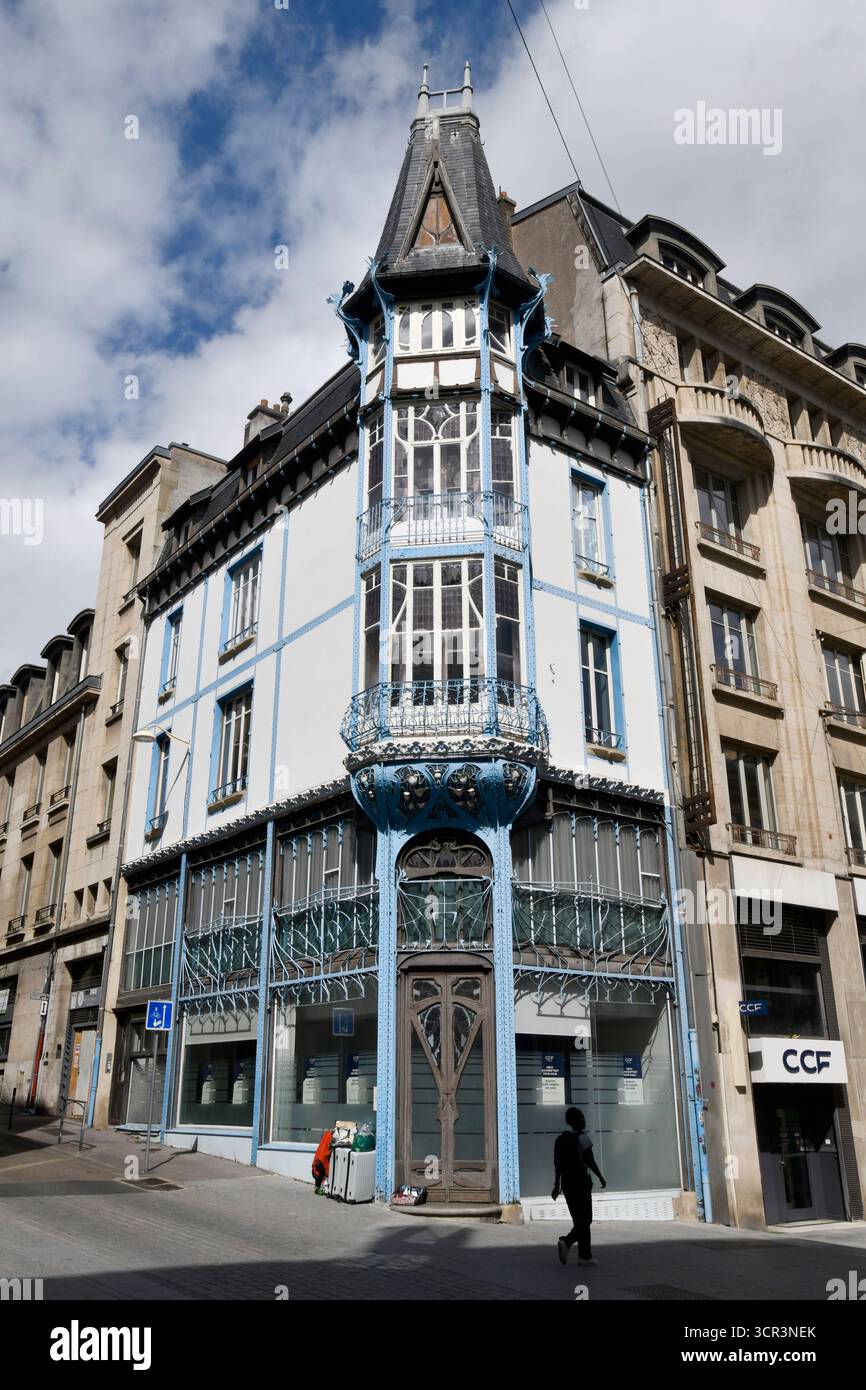 Nancy in der nordöstlichen französischen Region Grand Est. Jugendstilarchitektur im Stadtzentrum. Stockfoto