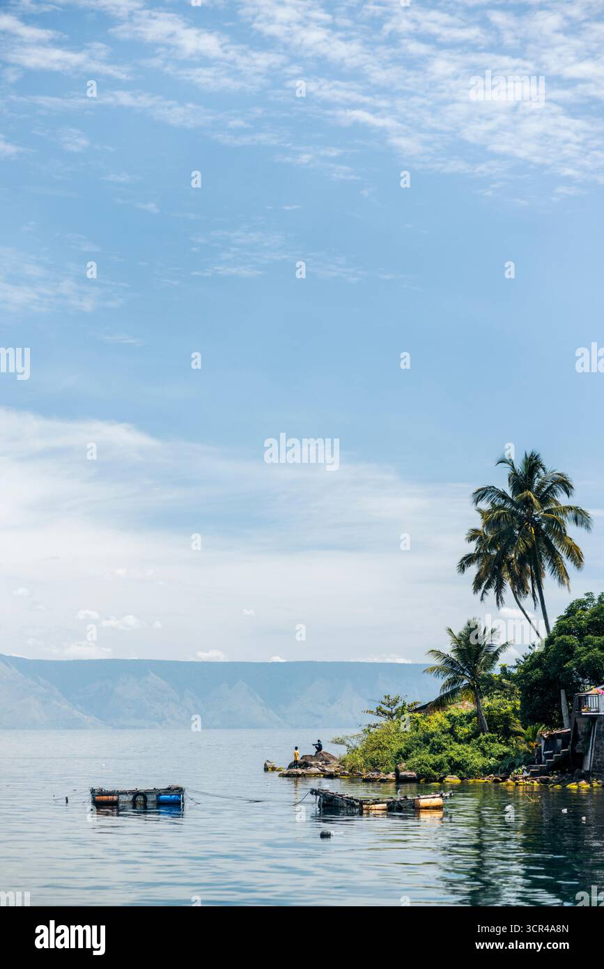 Blick auf den Toba-See, die größte Caldera der Welt, Nord-Sumatra, Sumatra, Indonesien Stockfoto