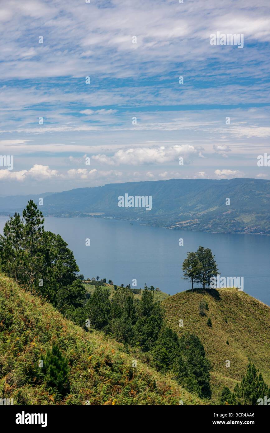 Blick auf den Toba-See, die größte Caldera der Welt, Nord-Sumatra, Sumatra, Indonesien Stockfoto