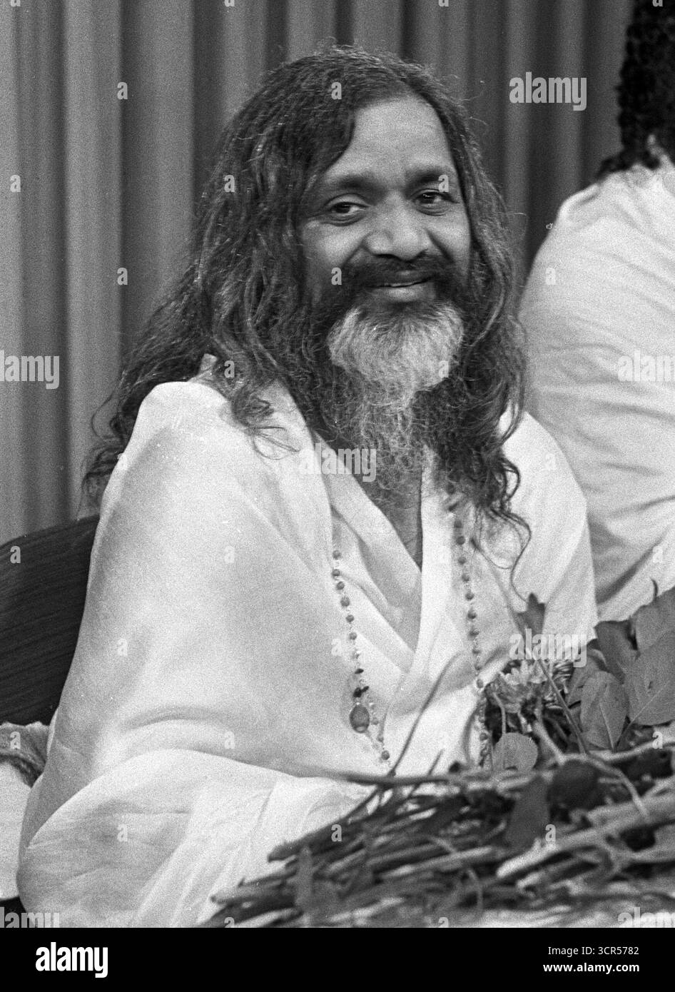 Porträt von Maharish Makesh Yogi, Niederlande 1967 Stockfoto