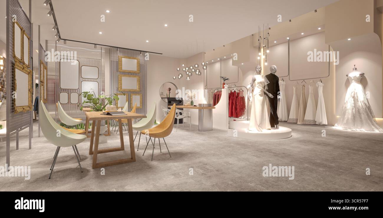 3D-Rendering von moderner Ladeneinrichtung Stockfoto