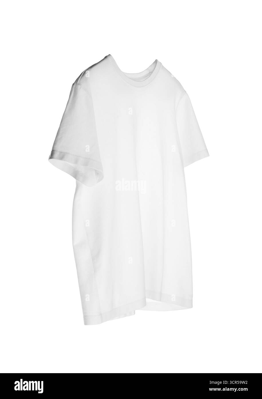 T-Shirt isoliert auf weiß. Modell für Design Stockfoto