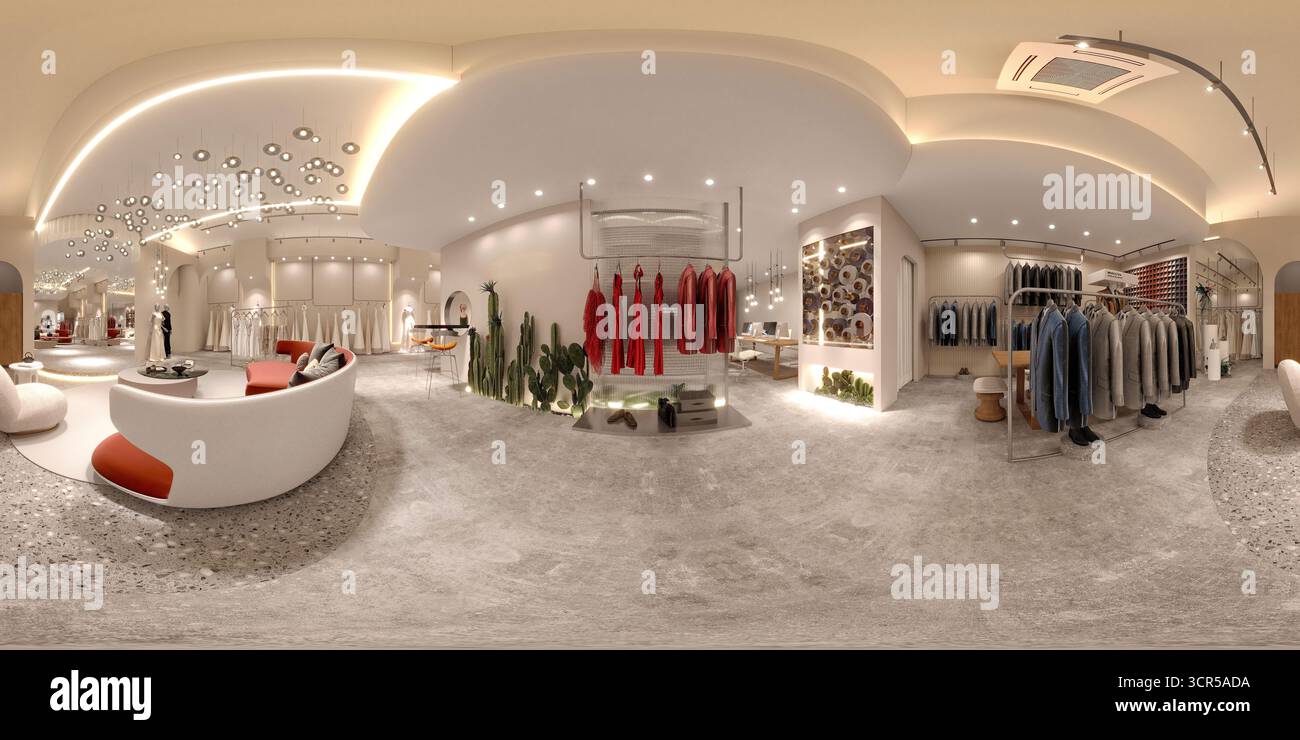 3D-Rendering von moderner Ladeneinrichtung Stockfoto