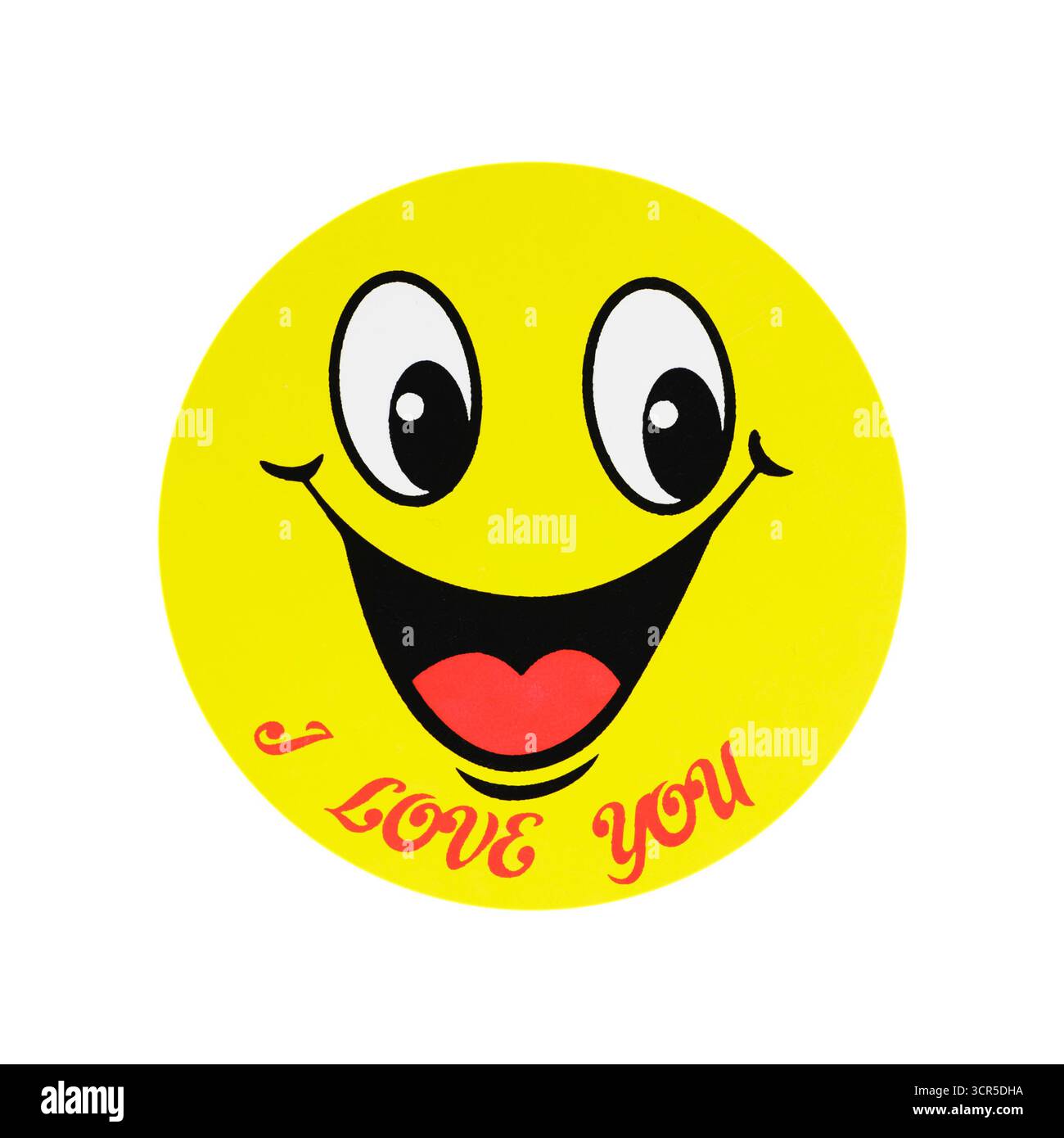 Ich liebe dich auf weißem Hintergrund unterschreiben Stockfoto