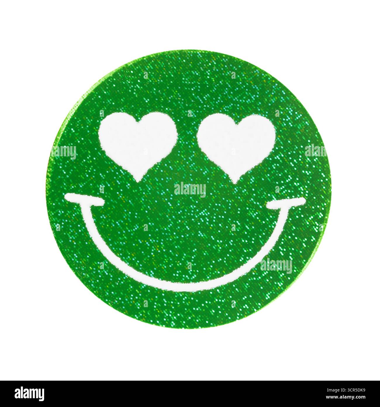 Lächelndes Gesicht mit Herz Augen Emoticon Stockfoto