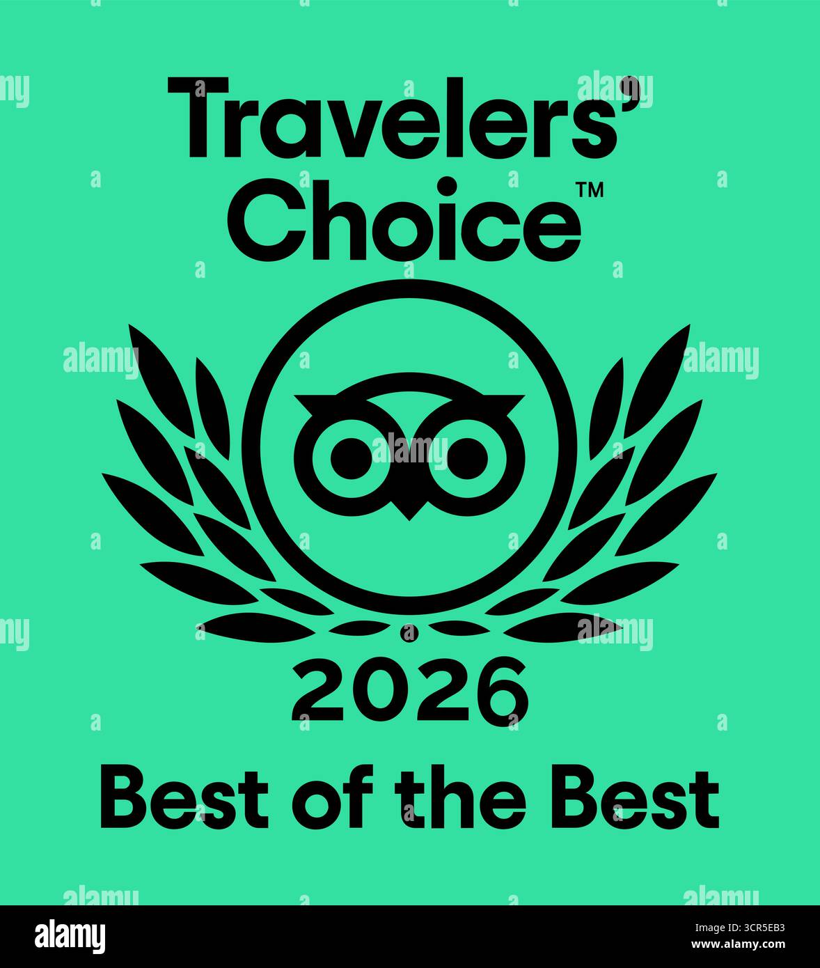2026 Travellers Choice Tripadvisor Logo Icon Vektor - beliebter Service mit Bewertung von Hotels und Attraktionen für Reisen. Stock Vektor