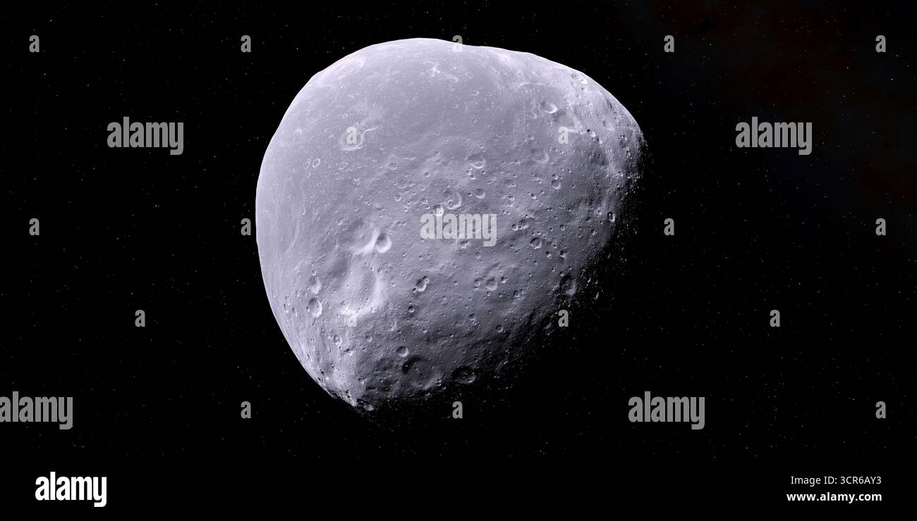Lutetia ist ein großer Asteroid, der im Hauptteil des Asteroidengürtels zwischen Mars und Jupiter umkreist. Stockfoto