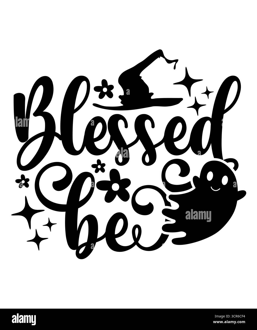 Halloween Typografie Clip Art Design auf einfachem weißen transparenten isolierten Hintergrund für Karte, Hemd, Hoodie, Sweatshirt, Kleidung, Karte, Tag, Becher Stockfoto