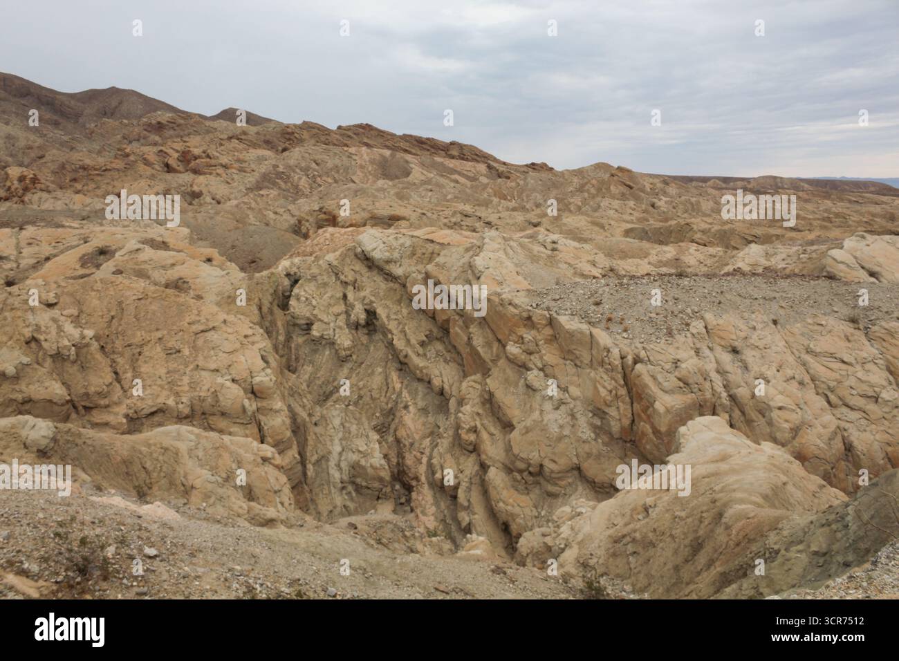 Die Badlands des Anza-Borrego Desert State Park in Südkalifornien während der Monsoon-Saison Stockfoto