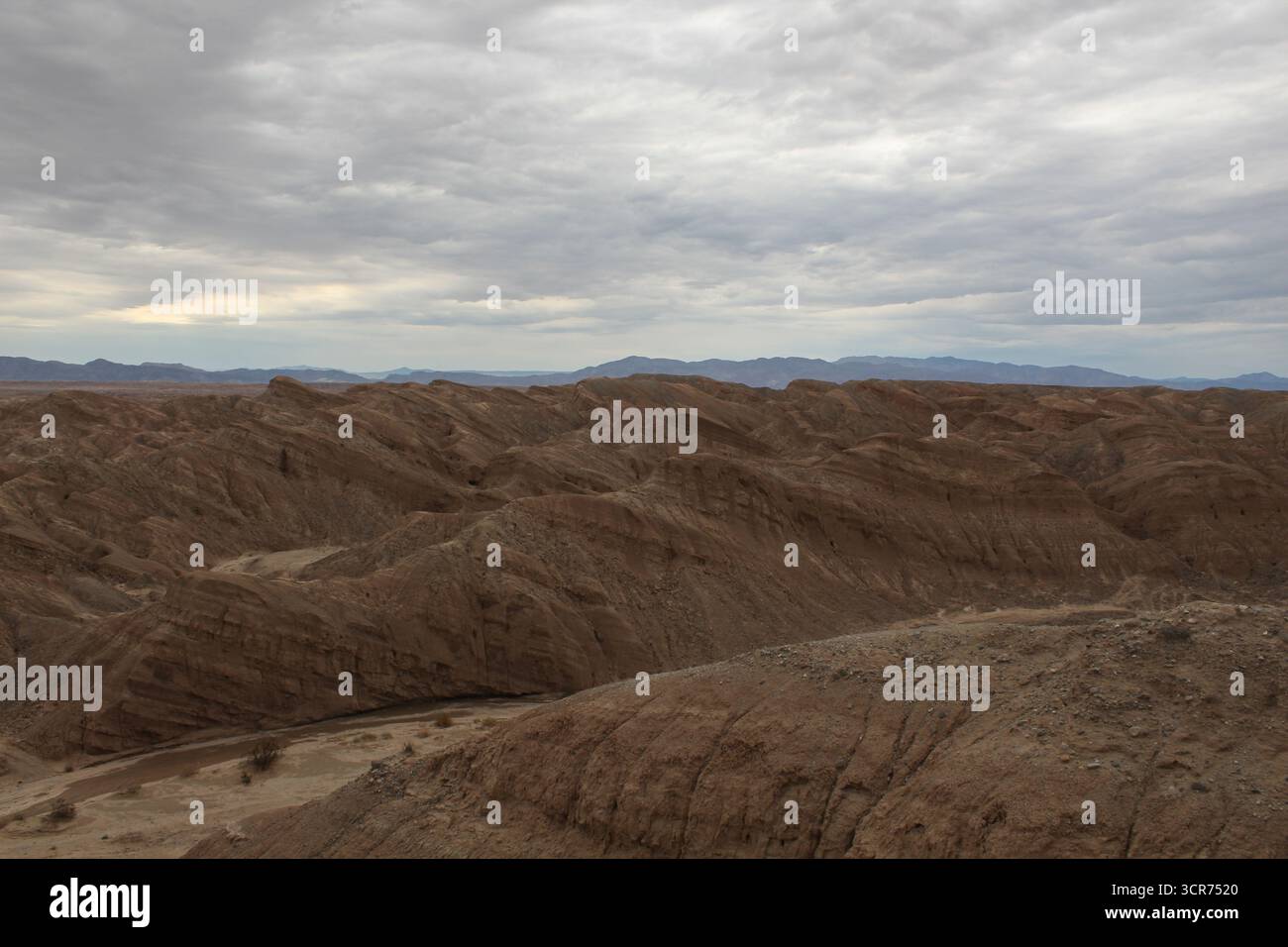 Die Badlands des Anza-Borrego Desert State Park in Südkalifornien während der Monsoon-Saison Stockfoto