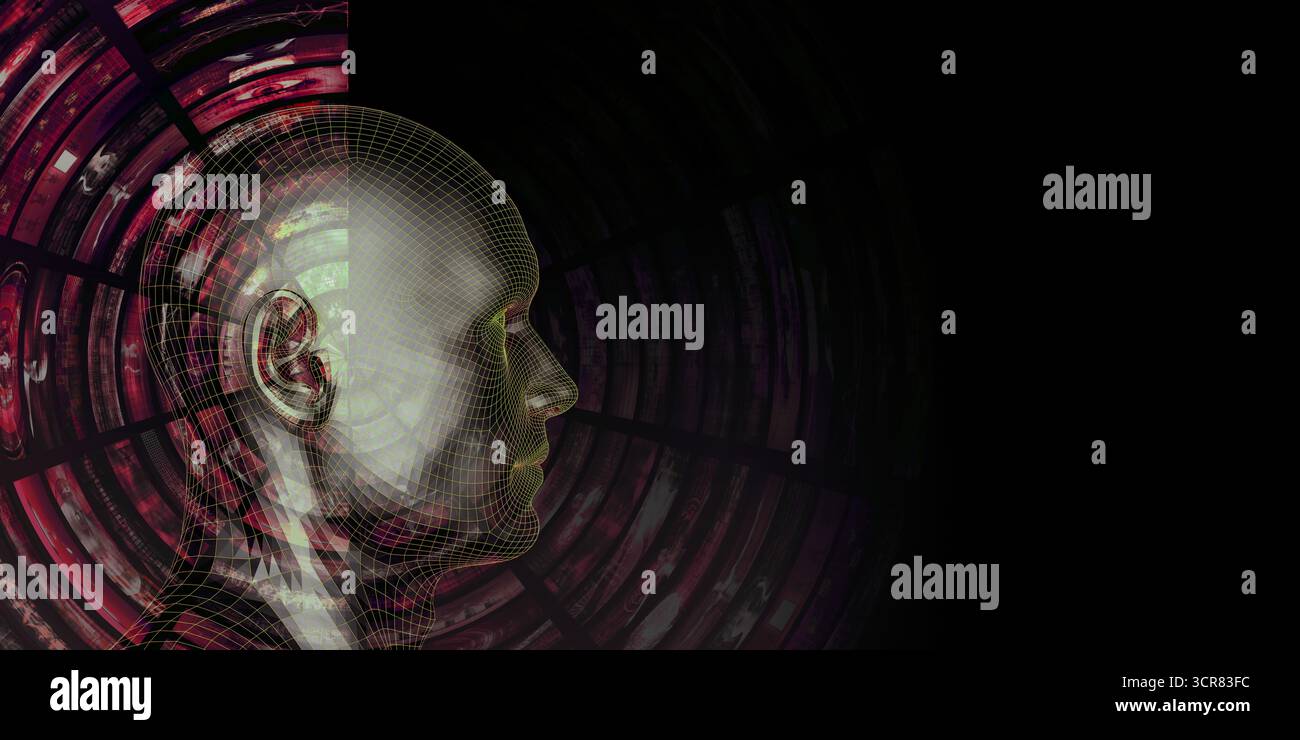 Immersive Technologie und Erlebniskonzept Musik Sound Stockfoto