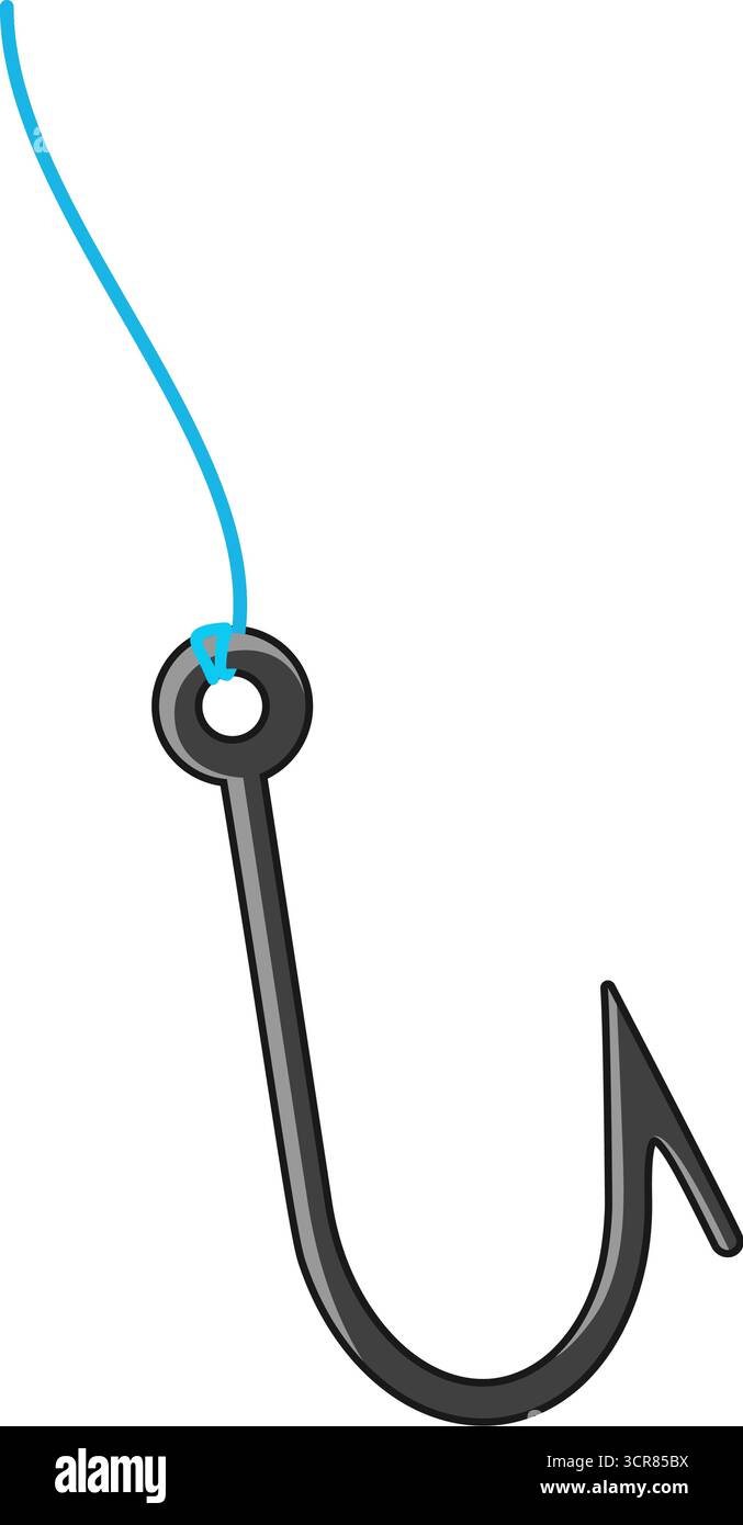 Stachelhaken und Angelschnur Vektor-Grafik Stock Vektor