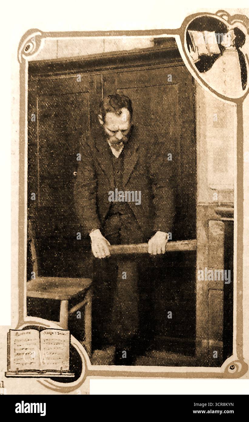 1908 Orgelgebläse – Abbildung zeigt, wie die Luftzufuhr in einer typischen Kirchenorgel betrieben wurde Stockfoto