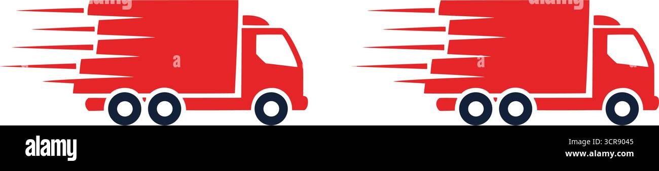 Lieferwagen-Logo mit Geschwindigkeitslinien, eine Vektorgrafik für schnelle Lieferung für Logistik und Transport Stock Vektor