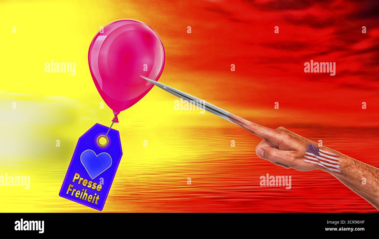 Symbolbild, Freiheit, Pressefreiheit, Journalismus, Journalisten, Politik, Andersdenkende, Grundrechte und Grundfreiheiten, Grundgesetz, Verfassung Stockfoto