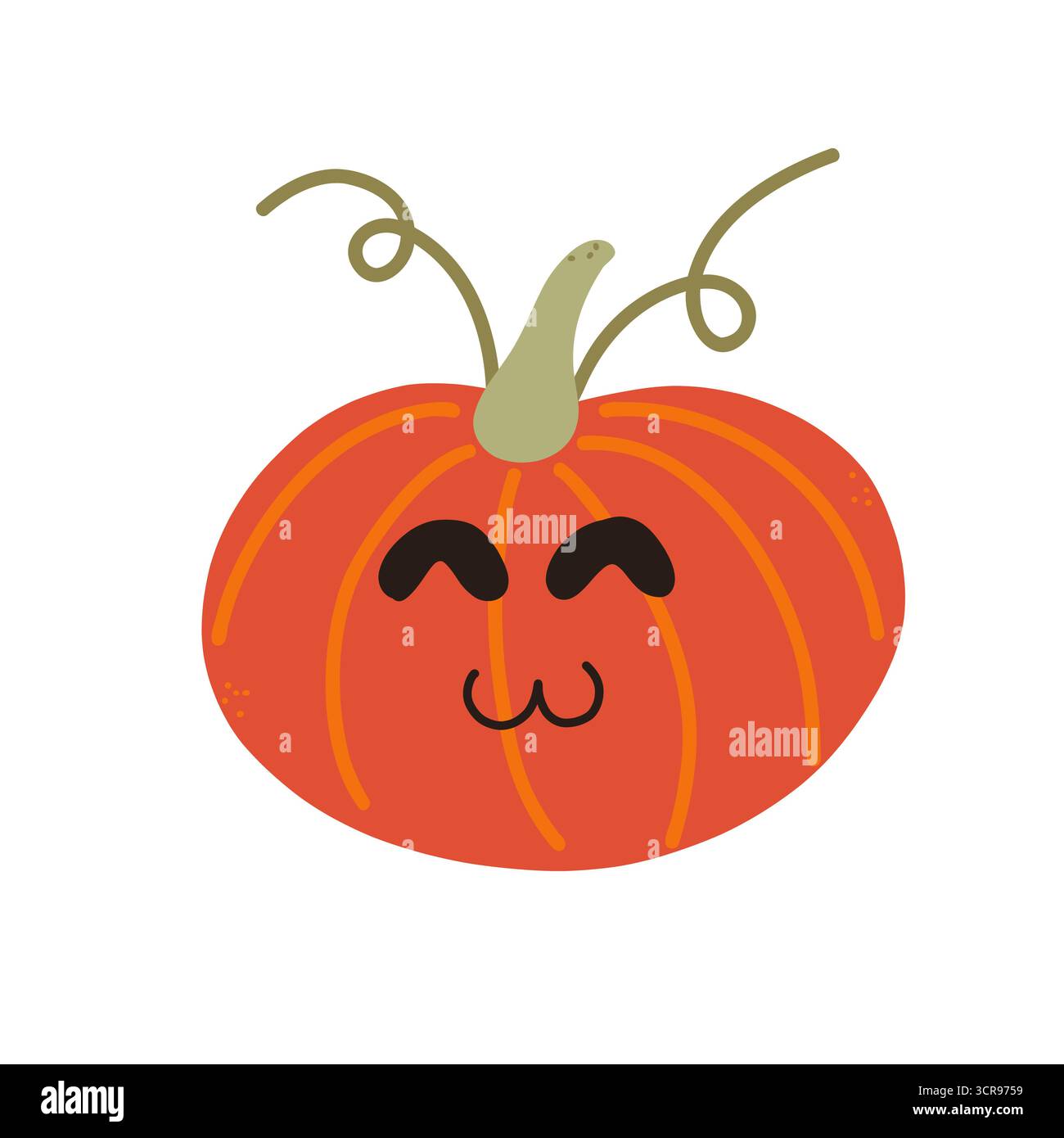 Kürbis zu Halloween. Vektor-isolierte Abbildung. Stock Vektor