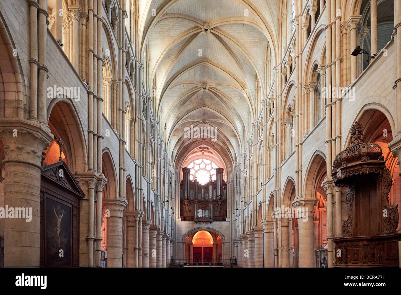 Kathedrale von Laon, Nordfrankreich, Hauts-de-France Stockfoto