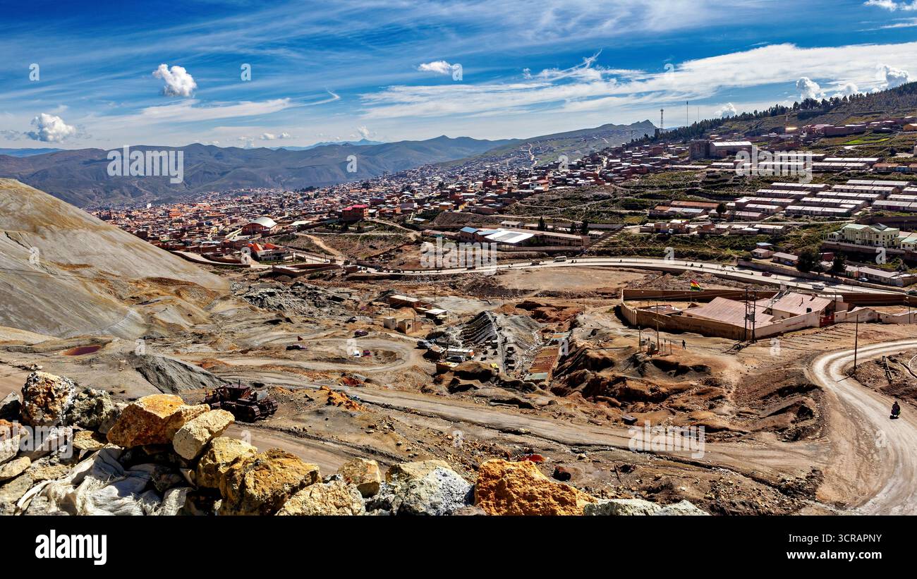 Blick über die Stadt Potosi in Bolivien Stockfoto