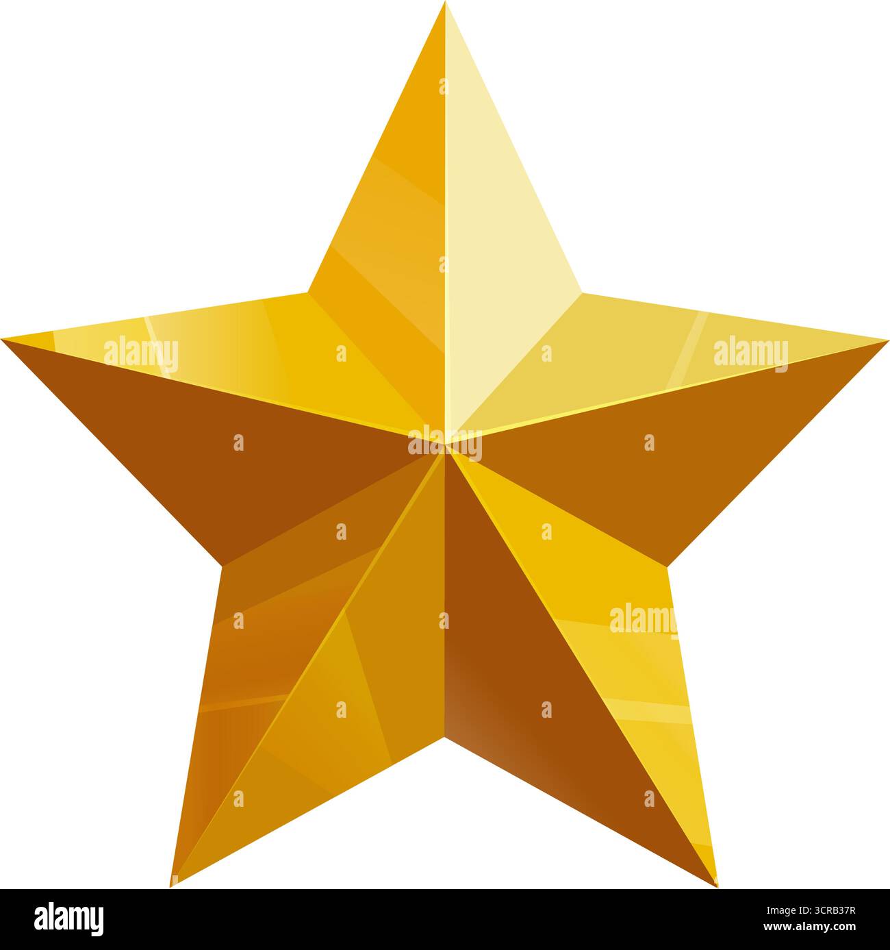 Goldener Stern Vektor-Symbol. Symbol für Auszeichnung, Bewertung und Leistung auf transparentem Hintergrund Stock Vektor