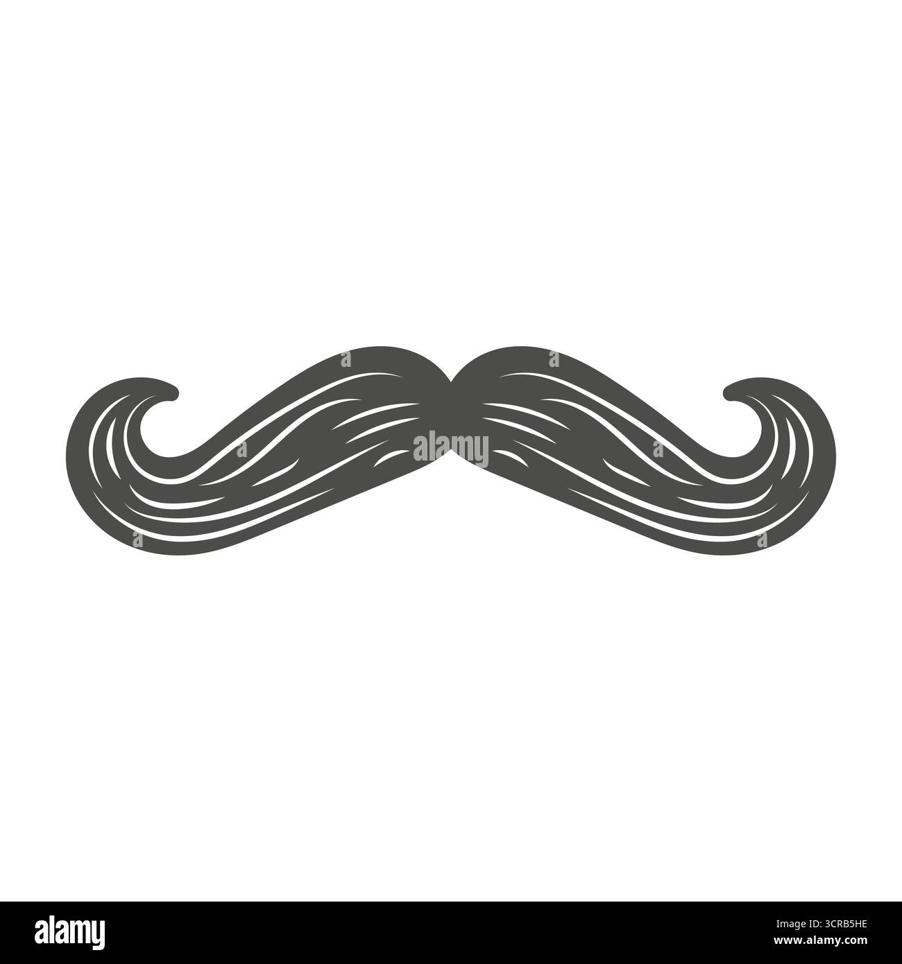 Einfache Minimalistische Klassik Alter Adliger Schnurrbart Stash Symbol Illustration Design Vektor Stock Vektor