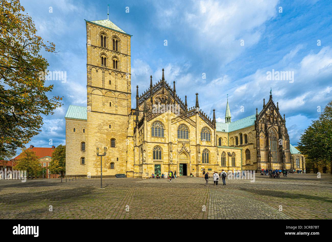Außenansicht des Paulskirchens, des Domplatzes, Münster, Nordrhein-Westfalen, Deutschland, Europa Stockfoto