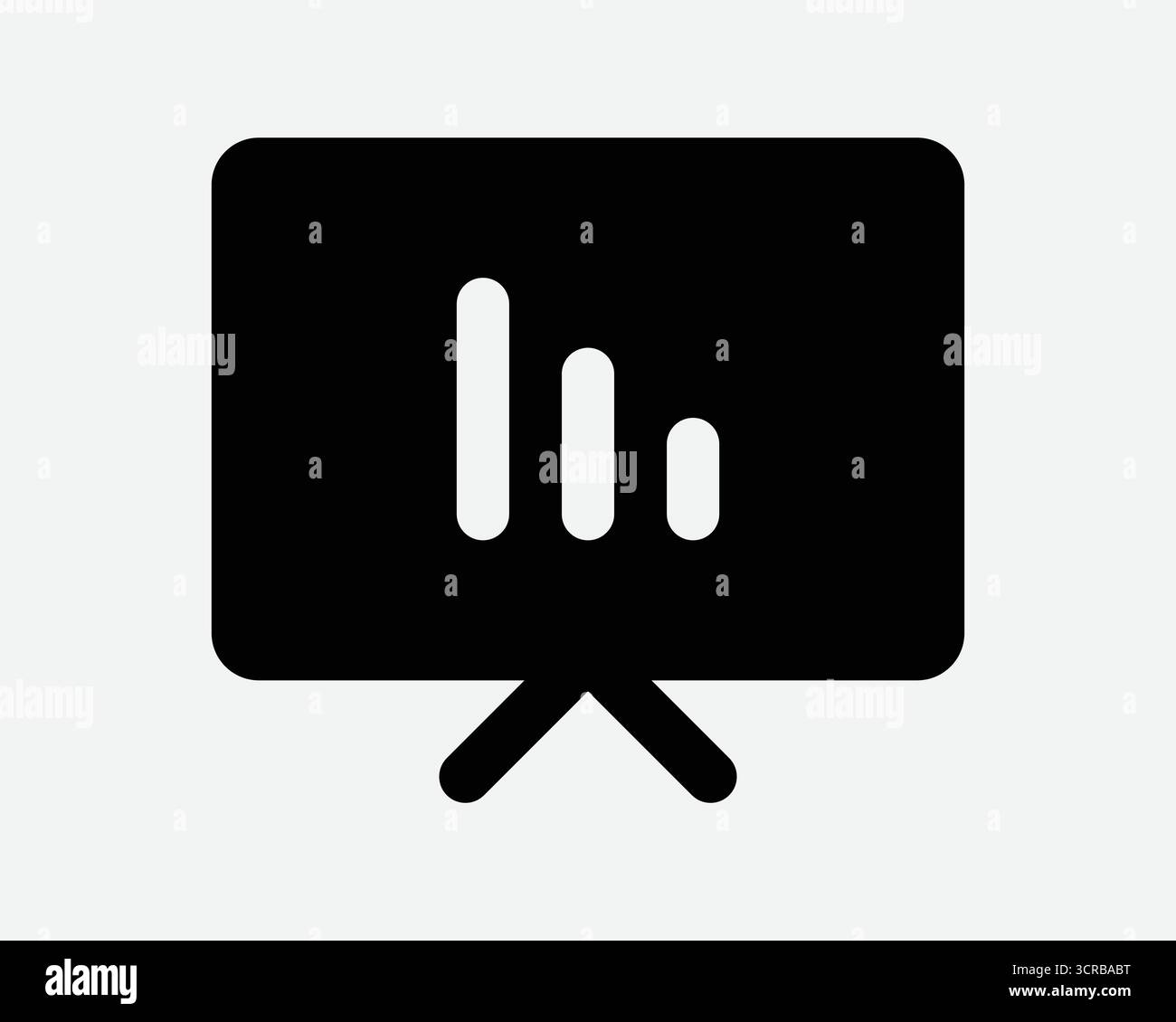 Datenpräsentation Statistiken Symbol Anzeigen Finanzdiagramm Statistiken Strategie Analysieren Fortschritt Performance Marketing Wachstum Rückgang Trend Zeichen Symbol Stock Vektor