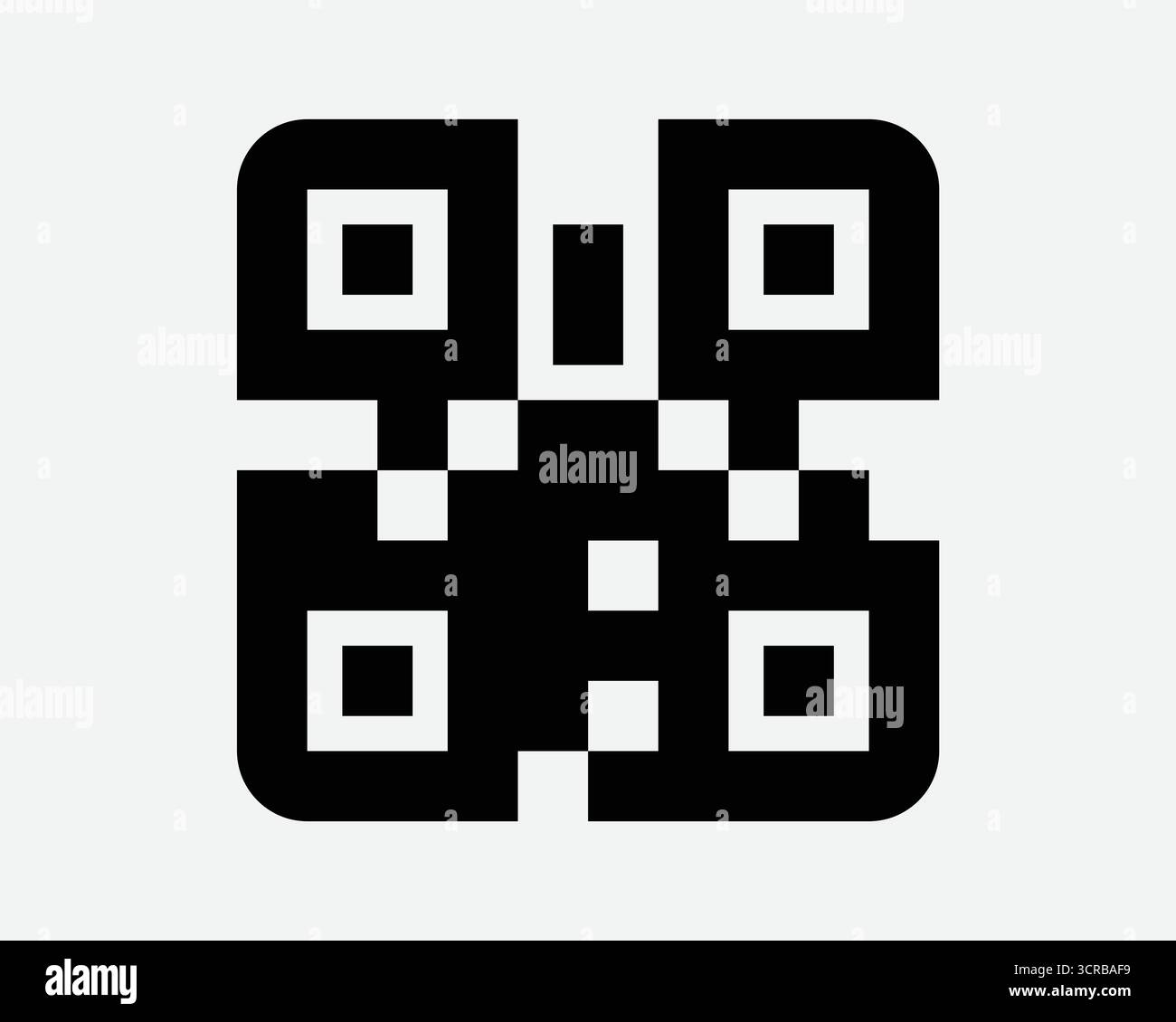QR-Code-Symbol Scannerdiagramm Scanner Zahlungstransfer Mobiltechnologie Einkaufsmenü Marketing Schwarzes Pixel Form Zeichen Symbol Stock Vektor
