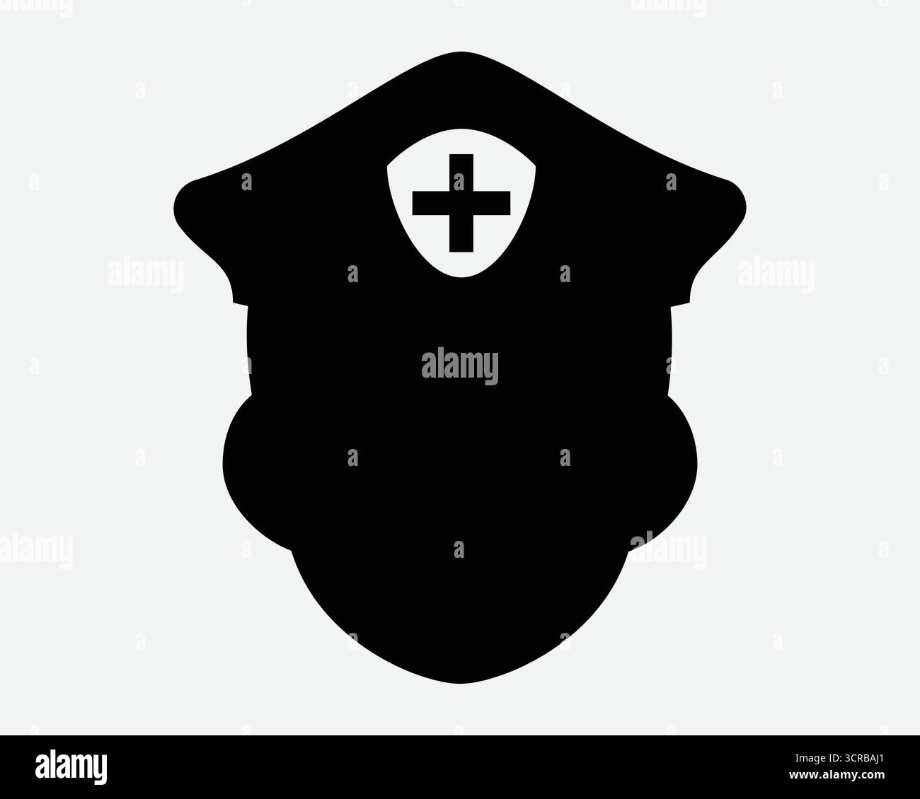 Sanitäter mit Hut Icon Health Care Healthcare Medic Suche und Rettung Faust Hilfe Person Mann Kappe Zeichen Notfall Medical Worker Krankenhaus Krankenschwester Arzt Stock Vektor