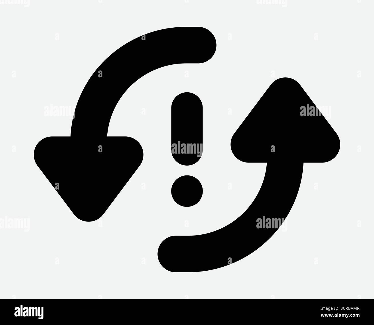 Synchronisierungsproblem Fehler Neuladen Ladewarnung Beschädigung Fehlerhafter Ladefehler Aktualisierungsfehler Achtung Warnung Warnschild Symbol Aktualisierung Stopp Stock Vektor