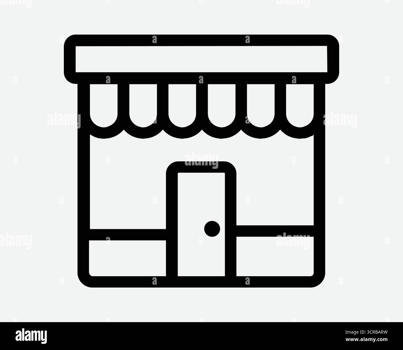 Kleines Einzelhandelsgeschäft Icon Pop Up Store Front Shopping Cafe Fassadengebäude Storefront Commercial Boutique Eatery Graphic Outline Form Line Symbol Schild Stock Vektor