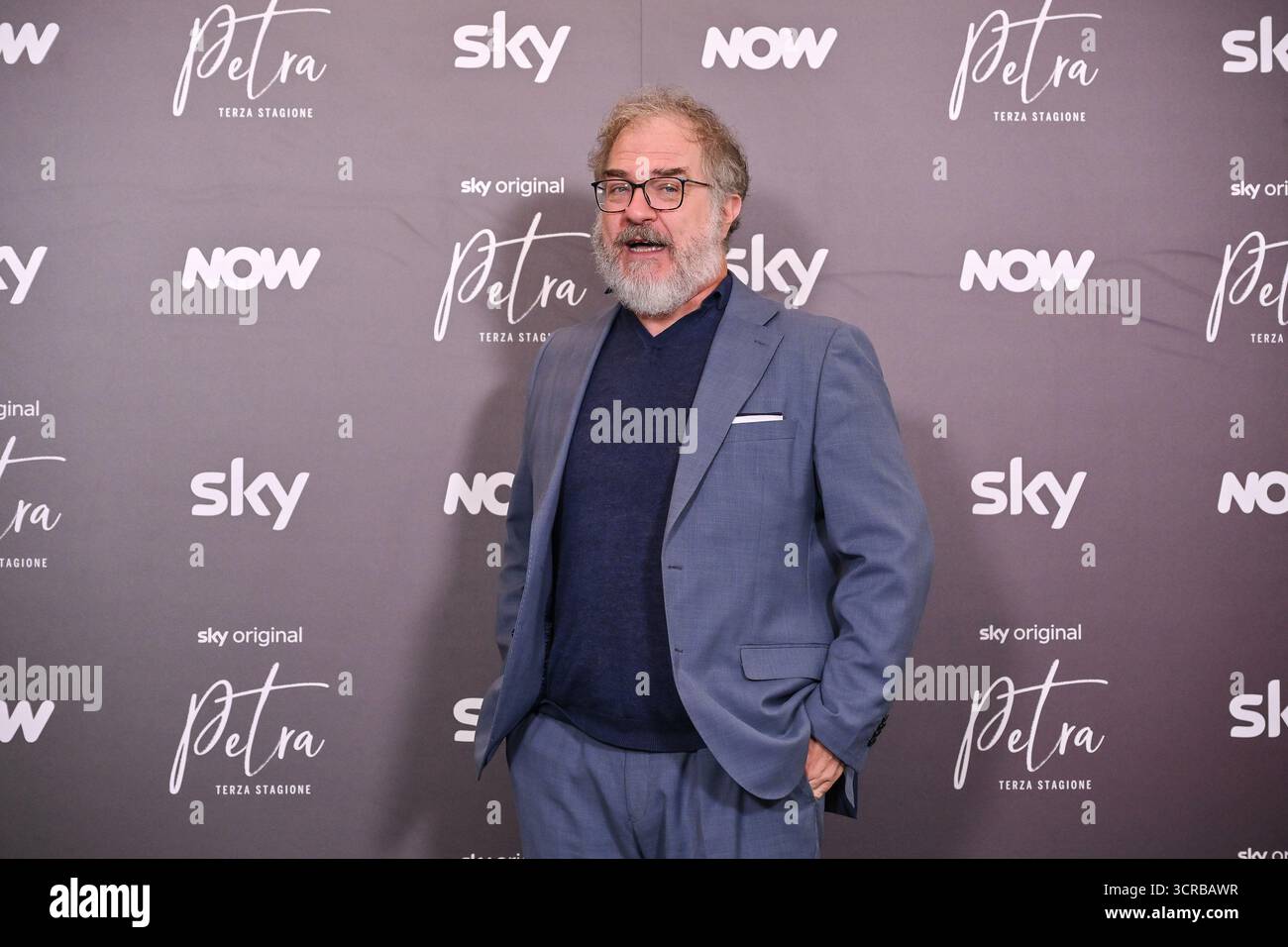 Rom, Italien. 30. September 2025. Andrea Pennacchi nimmt am Fotogespräch zur Präsentation der Petra TV-Serie, Staffel 3 im 4Fontane Cinema, 30. September 2025, Rom, Italien Teil. Quelle: Domenico Cippitelli/Alamy Live News Stockfoto