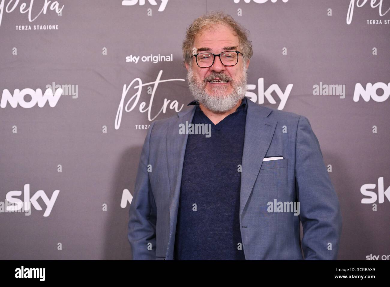 Rom, Italien. 30. September 2025. Andrea Pennacchi nimmt am Fotogespräch zur Präsentation der Petra TV-Serie, Staffel 3 im 4Fontane Cinema, 30. September 2025, Rom, Italien Teil. Quelle: Domenico Cippitelli/Alamy Live News Stockfoto