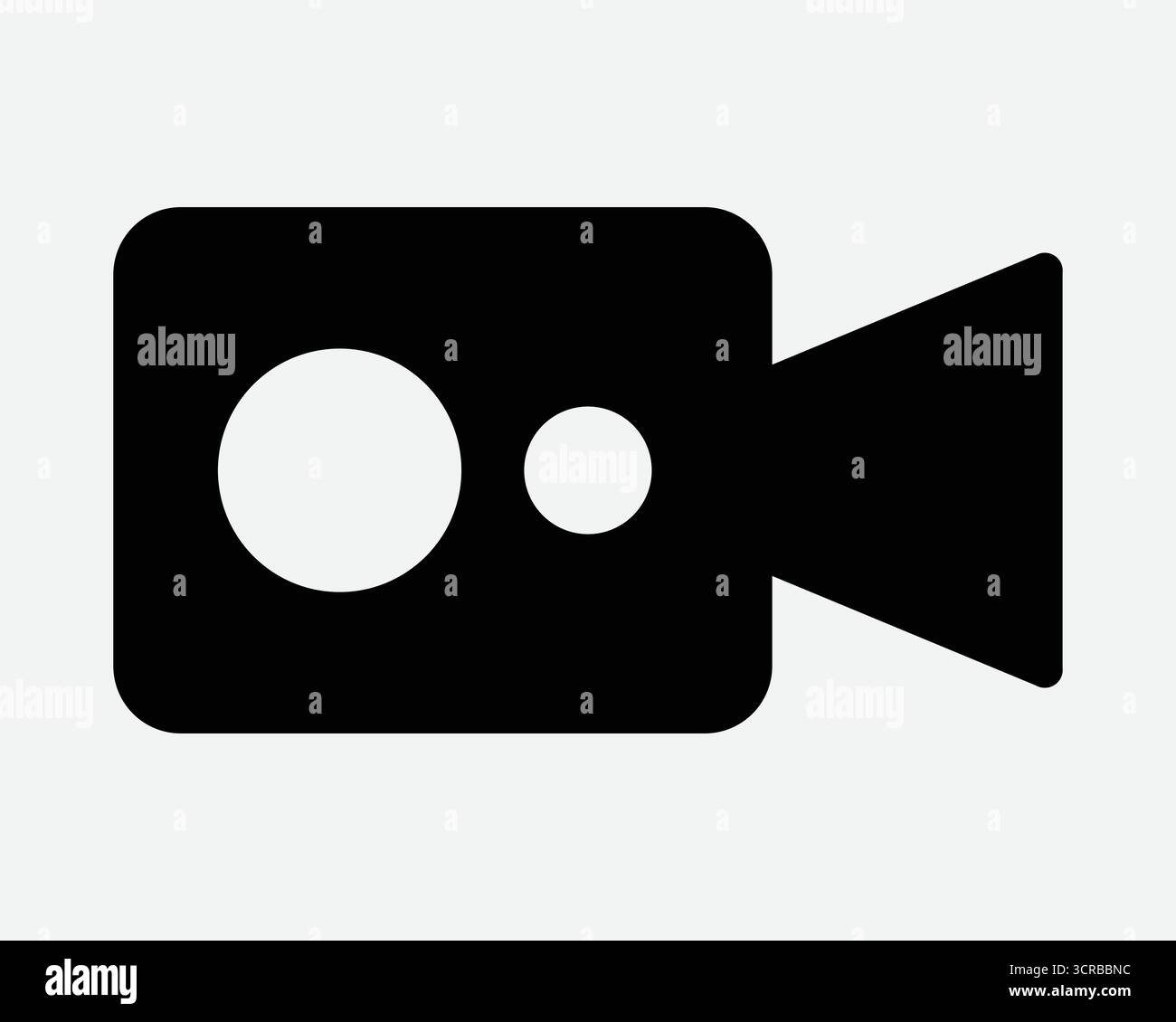 Video Kamera Symbol Aufnahme Film Produktion Motion Picture Capture Film Media Recorder Aufnahme Multimedia Übertragung Fernsehen Kino Symbol CCTV Schild Stock Vektor