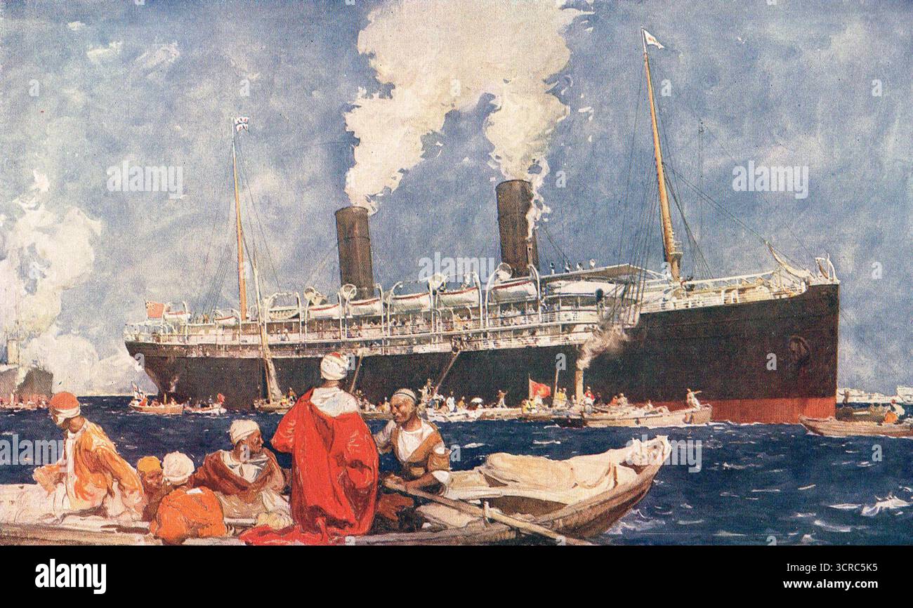 RMS Ophir charterte 1901 als HMS Ophir für den Prinzen und Prinzessin von Wales (damals Duke and Duchess of Cornwall and York). Der Prinz wurde später König Georg V. Stockfoto