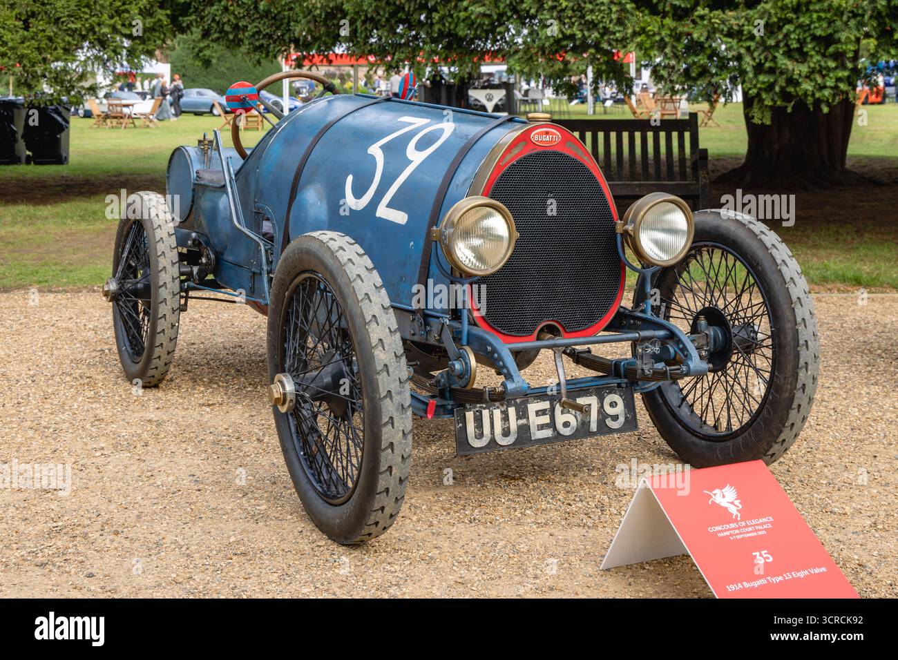 1914 Bugatti Typ 13 Acht Valve, Concours of Elegance 2025, Hampton Court Palace, London, Großbritannien Stockfoto