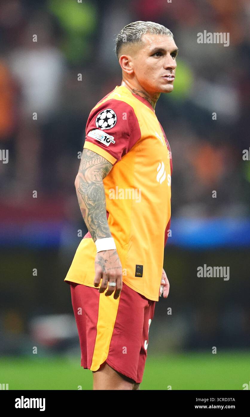 Lucas Torreira von Galatasaray während der UEFA Champions League, Ligaspiele im RAMSPARK in Istanbul, Türkei. Bilddatum: Dienstag, 30. September 2025. Stockfoto